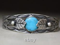 Bracelet jonc en argent sterling turquoise Navajo amérindien vintage
