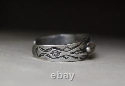 Bracelet jonc en argent sterling turquoise Navajo amérindien vintage