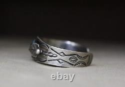 Bracelet jonc en argent sterling turquoise Navajo amérindien vintage