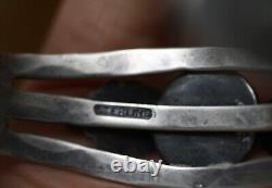 Bracelet jonc en argent sterling turquoise Navajo amérindien vintage