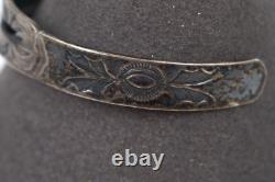 Bracelet jonc en turquoise Navajo amérindien des années 1940 en argent 925 Taille 6 À LIRE