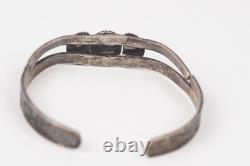 Bracelet jonc en turquoise Navajo amérindien des années 1940 en argent 925 Taille 6 À LIRE
