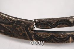 Bracelet jonc en turquoise Navajo amérindien des années 1940 en argent 925 Taille 6 À LIRE