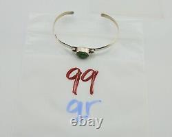 Bracelet jonc navajo en turquoise toile d'araignée en argent 925 artiste amérindien c. années 80