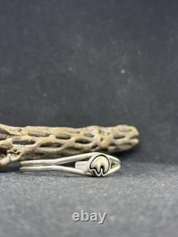 Bracelet jonc ours en argent sterling uni amérindien Navajo