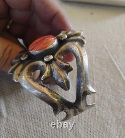 Bracelet jonc ovale en argent sterling Navajo amérindien 925 avec turquoise et huître