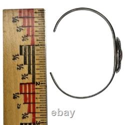 Bracelet jonc vintage Navajo amérindien en corail shadowbox signé