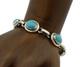 Bracelet Maillon Navajo En Argent 925, Turquoise Sleeping Beauty, Am&eacute;rindien, Ann&eacute;es 80 C