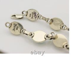 Bracelet maillon Navajo en argent 925, turquoise Sleeping Beauty, amérindien, années 80 C
