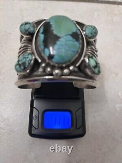 Bracelet manchette Navajo amérindien avec turquoise de haute qualité de Hubei