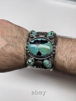 Bracelet manchette Navajo amérindien avec turquoise de haute qualité de Hubei