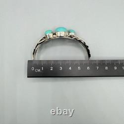 Bracelet manchette en argent 925 amérindien Navajo en turquoise