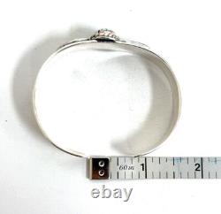 Bracelet manchette en argent sterling 925 turquoise Navajo Amérindien 30,4 g
