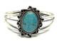 Bracelet Manchette En Argent Sterling Amérindien Fait à La Main Navajo En Turquoise Naturelle