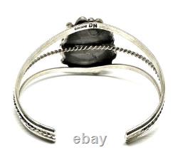 Bracelet manchette en argent sterling amérindien fait à la main Navajo en turquoise naturelle