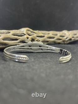 Bracelet manchette en argent sterling fait main, amérindien Navajo, renard en turquoise