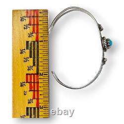 Bracelet manchette en argent sterling sculpté en turquoise de style amérindien navajo vintage