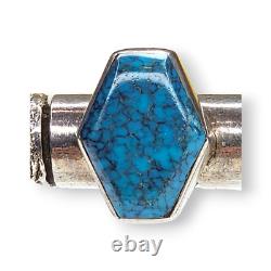 Bracelet manchette en argent sterling turquoise Navajo Amérindien Nusie Belon