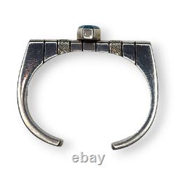 Bracelet manchette en argent sterling turquoise Navajo Amérindien Nusie Belon