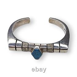 Bracelet manchette en argent sterling turquoise Navajo Amérindien Nusie Belon