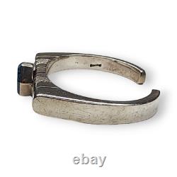 Bracelet manchette en argent sterling turquoise Navajo Amérindien Nusie Belon