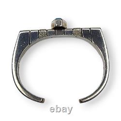 Bracelet manchette en argent sterling turquoise Navajo Amérindien Nusie Belon