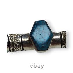 Bracelet manchette en argent sterling turquoise Navajo Amérindien Nusie Belon