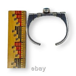 Bracelet manchette en argent sterling turquoise Navajo Amérindien Nusie Belon