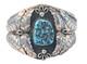 Bracelet Manchette En Argent Sterling Turquoise Navajo Ivan V Américain Natif 1 3/4 Large