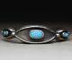 Bracelet Manchette En Argent Sterling Turquoise Amérindien Navajo Vintage