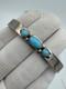 Bracelet Manchette En Argent Sterling Turquoise Bleue Am&eacute;rindienne Navajo Livingston