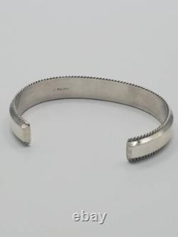 Bracelet manchette en coquillage d'ormeau navajo amérindien exquis, fait main, signé