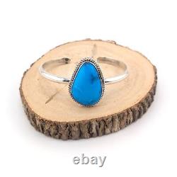 Bracelet manchette navajo fait main amérindien turquoise argent taille 6.5