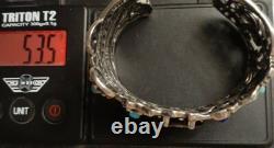Bracelet manchette tribal en argent sterling Navajo, vase de mariage, moyen