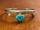 Bracelet Manchette Vintage Am&eacute;rindien Navajo En Argent Sterling Et Turquoise Estampill&eacute; Nb