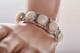 Bracelet Manchette Vintage Am&eacute;rindien Navajo En Argent Et V&eacute;ritable Pierre De Lune ! &Eacute;tat Impeccable