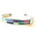 Bracelet Pour Dames En Opale Multicolore Faite à La Main En Argent Sterling Amérindien Navajo