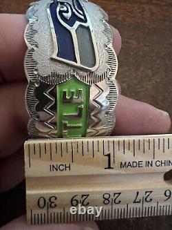 Bracelet pour femme amérindienne Navajo de la NFL Seattle Seahawks Cuff #A Éblouissant