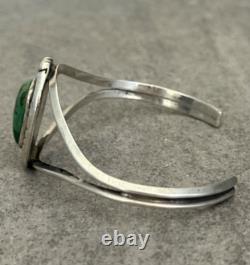 Bracelet vintage en argent sterling Navajo avec turquoise carinée 6-1/2