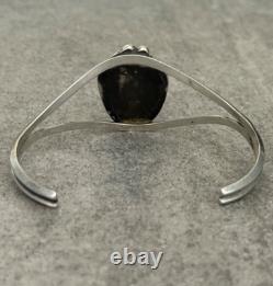 Bracelet vintage en argent sterling Navajo avec turquoise carinée 6-1/2