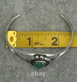Bracelet vintage en argent sterling Navajo avec turquoise carinée 6-1/2