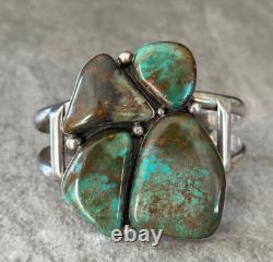 Bracelet vintage en argent sterling turquoise Navajo BRENDA PETE - L
