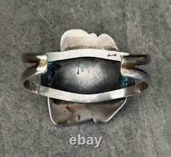 Bracelet vintage en argent sterling turquoise Navajo BRENDA PETE - L