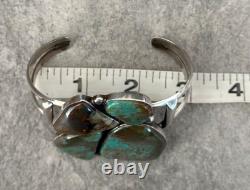Bracelet vintage en argent sterling turquoise Navajo BRENDA PETE - L