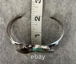 Bracelet vintage en argent sterling turquoise Navajo BRENDA PETE - L