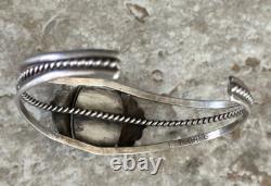 Bracelet vintage en argent sterling turquoise Navajo LEONARD T. CHEE
