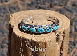 Bracelets authentiques faits à la main par les Navajos Bijoux en argent sterling américains natifs NA taille 7