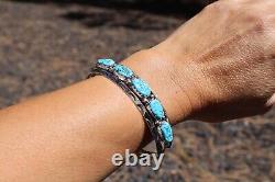Bracelets authentiques faits à la main par les Navajos Bijoux en argent sterling américains natifs NA taille 7