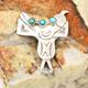 Broche/épingle En Argent Sterling 925 Navajo La Willie Avec Turquoise En Forme De Selle