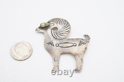 Broche épingle en turquoise de mouton Navajo amérindien vintage